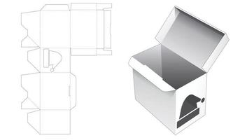scatola di imballaggio con punto di bloccaggio automatico e modello fustellato con cappello di natale stencil vettore