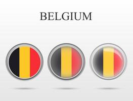 bandiera del Belgio a forma di cerchio vettore