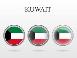 bandiera del Kuwait a forma di cerchio vettore