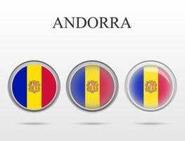 bandiera di andorra a forma di cerchio vettore