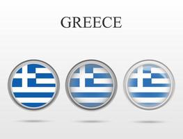 bandiera della grecia a forma di cerchio vettore