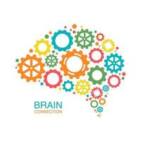 colorato concetto creativo del cervello umano, illustrazione vettoriale
