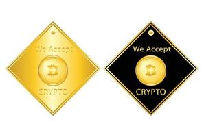 bitcoin crypto valuta firmata con colore nero e oro vettore