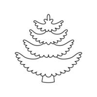 albero di Natale di contorno. illustrazione vettoriale