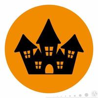 icona casa stregata orange.eps vettore