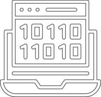 binario codice vettore icona