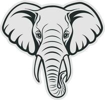 elefante testa silhouette senza sfondo vettore