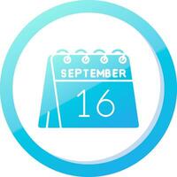 16 ° di settembre solido blu pendenza icona vettore