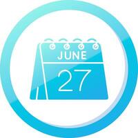 27th di giugno solido blu pendenza icona vettore