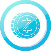 zcash solido blu pendenza icona vettore