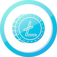 litecoin solido blu pendenza icona vettore