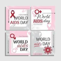 social media per la giornata mondiale dell'aids vettore