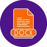 docx linea pieno cerchio icona vettore