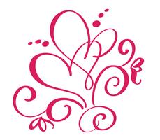 Vector il giorno di San Valentino dei cuori d&#39;annata di calligrafia flourish