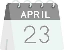 23 di aprile grigio scala icona vettore