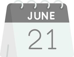 21 di giugno grigio scala icona vettore