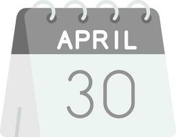 30 di aprile grigio scala icona vettore