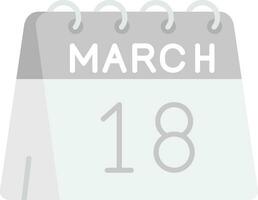 18 ° di marzo grigio scala icona vettore