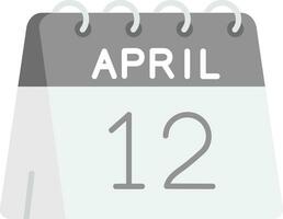 12 ° di aprile grigio scala icona vettore
