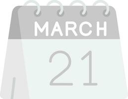 21 di marzo grigio scala icona vettore