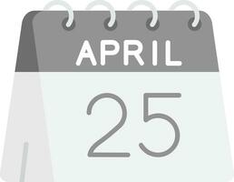 25 di aprile grigio scala icona vettore