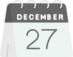 27th di dicembre grigio scala icona vettore