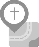 Chiesa grigio scala icona vettore