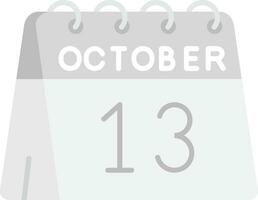 13 ° di ottobre grigio scala icona vettore