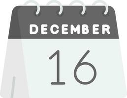 16 ° di dicembre grigio scala icona vettore