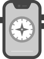 bussola grigio scala icona vettore