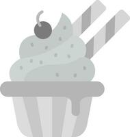 Cupcake grigio scala icona vettore