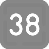 trenta otto grigio scala icona vettore