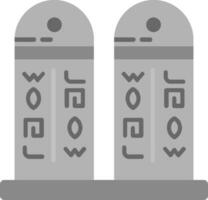 geroglifico grigio scala icona vettore