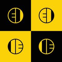 semplice EI e cioè lettera cerchio logo impostare, adatto per attività commerciale con EI e cioè iniziale. vettore