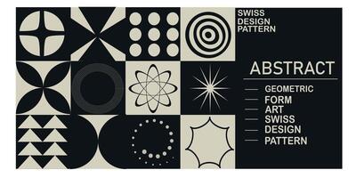 svizzero design ispirato sfondo. astratto geometrico sfondi con cerchio, triangolo e piazza forme. minimalista di moda brutalista sfondi vettore