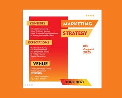 un' manifesto per marketing strategia su un arancia sfondo vettore