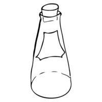 bottiglia con tappo vettore per liquido nero scarabocchio