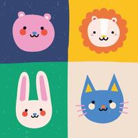 piatto design vettore carino kawaii colorato animale disegno sfondo sfondo