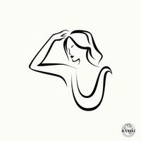 logo design grafico concetto creativo astratto premio vettore azione unico semplice linea arte esotico posa donna. relazionato per bellezza moda stile di vita corpo