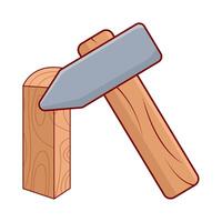 martello con legna illustrazione vettore
