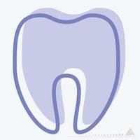 icona vettore del dente - stile bicolore