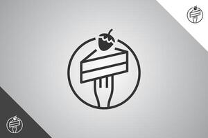 pezzo di torta design elemento. forno, torte e pasticcini logo identità modello. Perfetto logo per attività commerciale relazionato per forno, torte e pasticcini. isolato sfondo. vettore eps 10.
