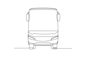 continuo uno linea disegno moderno autobus. terra mezzi di trasporto concetto. scarabocchio vettore illustrazione.