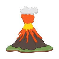 vulcano lava fuoco con Fumo illustrazione vettore