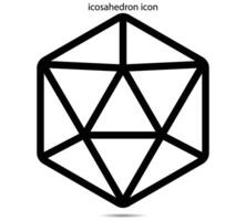 icosaedro icona, vettore illustratore