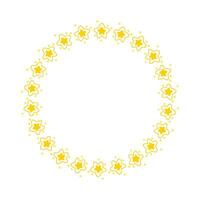vettore d'oro cerchio telaio a partire dal stella forma isolato su bianca