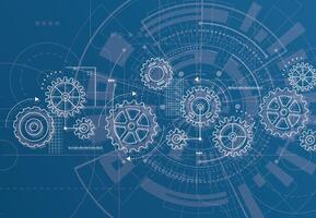 sfondo astratto meccanismo ruota dentata. tecnologia della macchina. illustrazione vettoriale