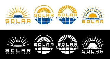 solare energia pannello logo design vettore arte