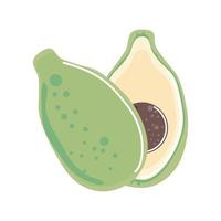 avocado frutta fresca icona stile isolato vettore