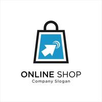 icona della borsa della spesa per il logo aziendale del negozio online vettore